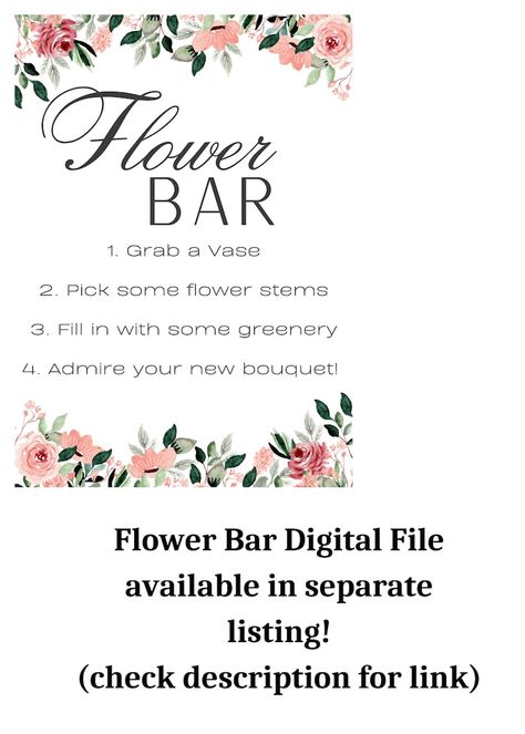 DIY Flower Bar Kit Bouquet Bar for Make Your Own Bouquet Station Bridal Shower Baby Shower Birthday Party Florist Kit Flower Cart Package - Etsy Make Your Own Bouquet Station, S24 Aesthetic, Bouquet Station, Diy Flower Bar, Make Your Own Bouquet, Bouquet Bar, Party Hardy, Wedding Showers, Bar Kit