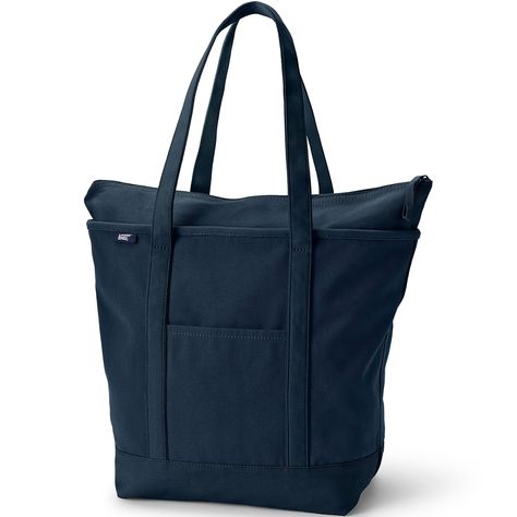 PRICES MAY VARY. Durable & Stylish: A timeless classic this zip tote bag is perfect for carrying snacks yoga clothes and almost anything else. Made from 100% cotton canvas. Spot clean air dry. Well Constructed: Wide felled seams on this spacious canvas tote bag allow it to stand upright keeping the contents safely inside. It can even hold up to 500 pounds. We've tested it so load it up! Splash Safe: The water-repellent base and trim on our zip canvas tote will protect your stuff if it's set down Functional Navy Bag With Zipper Pocket, Functional Bags With Pockets For Errands, Practical Softback Bag For Everyday Use, Practical Everyday Softback Bag, Navy Bags With Pockets For Everyday Use, Canvas Bags With Zipper Pocket And Softback Shape, Canvas Softback Bag With Zipper Pocket, Functional Canvas Softback Bag, Canvas Bags With Zipper Pocket