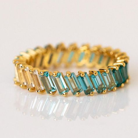 Shop the Ombre Birthstone Eternity Ring. Represent your birth month with these beautiful baguette birthstone rings. Printable Ring Sizer, Birthstones By Month, Ombre Pattern, Local Eclectic, Gem Shop, Vermeil Jewelry, Birth Month, Birthstone Ring, Gold Plated Jewelry