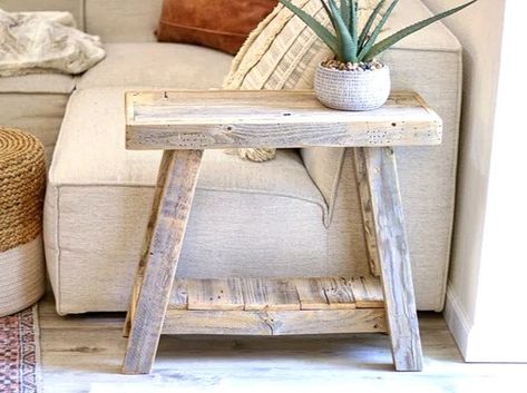 Rustic Side Table Tall End Table, Tall End Tables, Rustic Side Table, Wood End Tables, Coffee And End Tables, Game Room Furniture, Gracie Oaks, A Frame, End Table