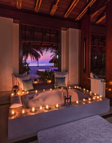 Maldives Luxury, Romantic Bath, Bath Aesthetic, Romantic Date Night Ideas, Dream Vacations Destinations, Spa Resort, Luxury Lifestyle Dreams, Dream Lifestyle, House Goals