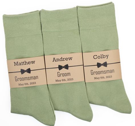 Wedding Party Sage Green, Sage Green Solid Color, Flower Dude, Ring Security Ring Bearer, Security Ring Bearer, Sage Green Solid, Groom Gift Box, Groom Socks, Junior Groomsmen