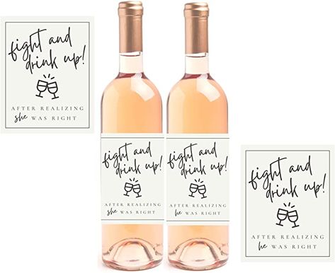 Amazon.com: Wine Bottle Labels for Wedding Gift, Great Way to Make Up After a First Fight, Makes for Perfect Bridal Shower, Engagement Party, Bachelorette Party, or Wedding Gift –Set of 2– by Harper & Ivy Designs: Home & Kitchen Funny Bridal Shower Gifts, Im Sorry Gifts, Wedding Gifts For Newlyweds, Apology Gifts, Wedding Wine Bottles, Wedding Wine Labels, Sorry Gifts, Wedding Gift Set, Bachelorette Party Gift