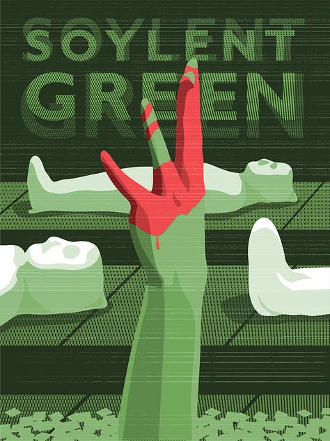 David Moyers Illustration - Soylent Green is People Soylent Green, Human Bean, Poster Series, Peace Gesture, Science Fiction, Google Images, Image Search, Pop Art, Science