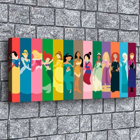 Disney Princess Paintings, Disney Canvas Paintings, Princess Painting, Disney Wall Art, Disney Canvas Art, Disney Canvas, Disney Paintings, Arte Indie, Drawing Step By Step