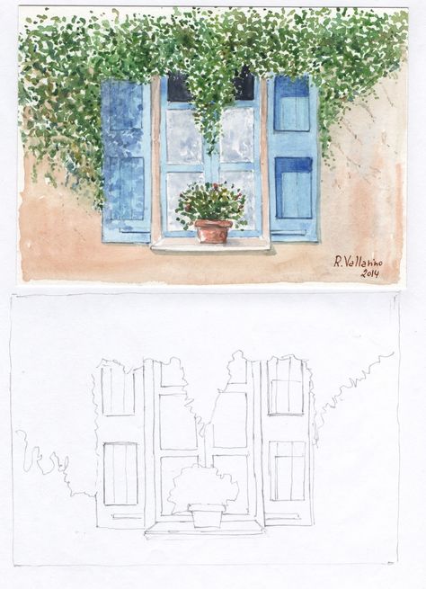 Watercolor Scenery, Canvas For Beginners, Watercolor Architecture, Diy Watercolor Painting, Architecture Drawing Art, Acrylic Painting For Beginners, Watercolor Painting Techniques, Cat Air, Watercolor Art Lessons