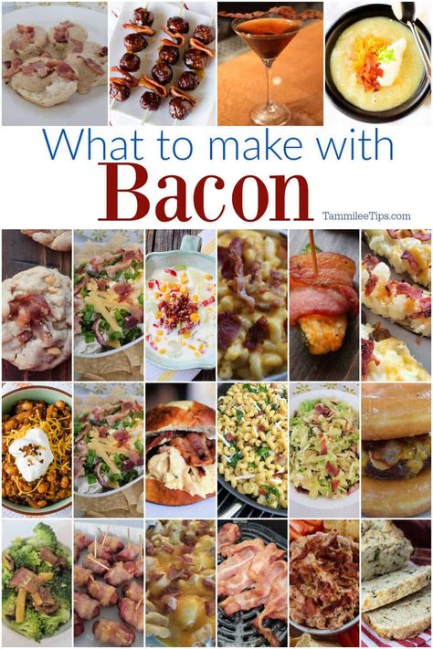 Are you wondering what to make with bacon? Don't worry these bacon recipes are easy and taste amazing! How could they not they have bacon Quick Bacon Recipes, Bacon Recipe Ideas, Dinner Bacon Recipes, Bacon Ends Recipes, Recipes That Use Bacon, Recipes For Bacon, Bacon Recipes For Lunch, Meals To Make With Bacon, Recipes With Bacon Easy