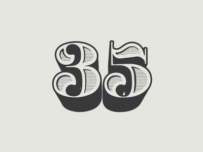 #typo #typography #design #barneybarrett #barney-barrett #youcancallmehitch 35 Tattoo Number, Number 35 Design, 35 Number Logo, 35 Number Design, Number Design Typography, Number 3 Typography, Numbers Lettering, Typography Numbers, Typographic Tattoo