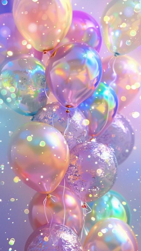 Holographic Balloons, Pink Ribbon Wallpaper, Holographic Wallpapers, Beautiful Summer Wallpaper, Cocoppa Wallpaper, Birthday Wallpaper, Ethereal Aesthetic, Funny Iphone Wallpaper, Pretty Phone Wallpaper