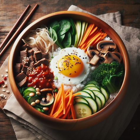 Tapestry of Flavors: Must-Try South Korean Cuisine Korean Food Menu Design Ideas, South Korean Recipes, Korean Food Illustration, Food In South Korea, South Asian Food, South Korean Food, Spicy Rice, Food Motivation, Nice Food