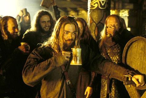 Eomer is amused by Legolas and Gimli's drinking contest. Eomer Lord Of The Rings, Legolas And Gimli, Lotr Trilogy, Concerning Hobbits, Karl Urban, The Shire, Thranduil, Jrr Tolkien, Legolas