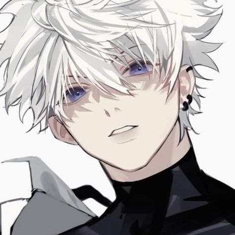 Black And White Haired Anime Guy, Male Oc With White Hair, Albino Anime Boy, White Hair Blue Eyes Boy, Short White Hair Character, Anime Oc White Hair, White Haired Oc Male, White Hair Blue Eyes Anime Guy, Guy Pfp Anime