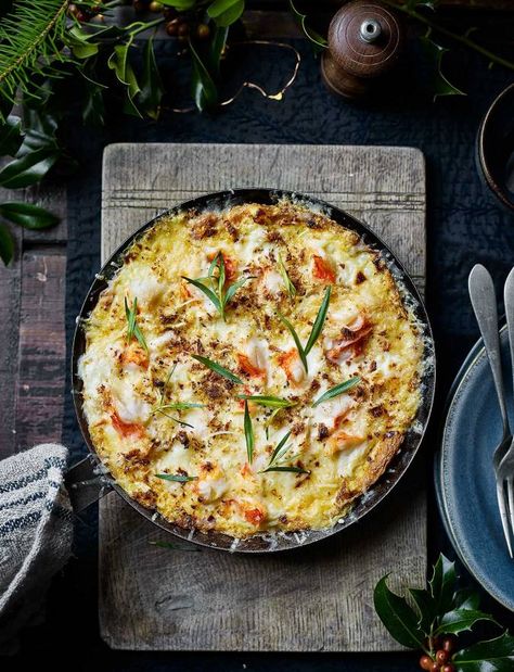 Lobster omelette recipe | Sainsbury's Magazine Lobster Omelette Recipe, Lobster Omelette, Baked Omelette, Omelette Recipe Easy, Magazine Recipe, Pescetarian Recipes, Breakfast Omelette, Lobster Dishes, Omelette Recipe