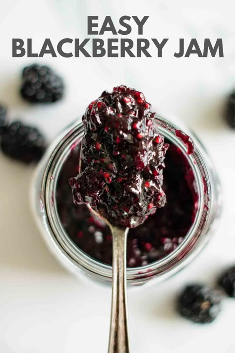 Blackberry Jam Without Pectin, Blackberry Jam No Pectin, Easy Blackberry Jam, Homemade Blackberry Jam, Jam Without Pectin, Blackberry Jam Recipes, Christmas Jam, Small Batch Recipes, Batch Recipes