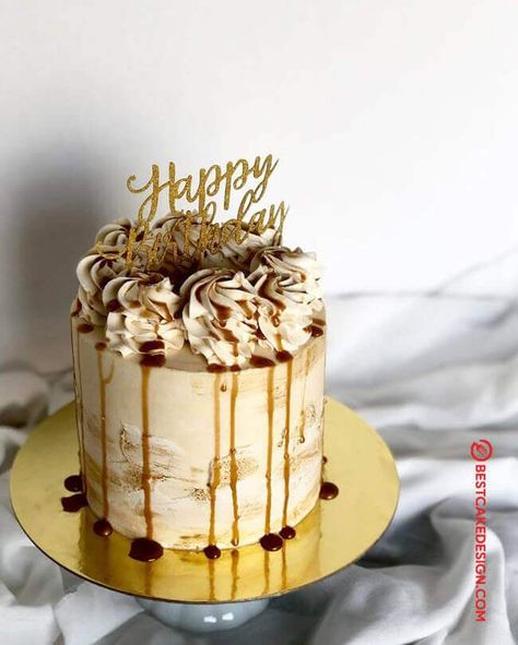 50 Caramel Cake Design (Cake Idea) - October 2019 Cakes Birthday Women, Caramel Cake Design, Birthday Women, Cool Cake Designs, Baking Substitutes, Mini Cakes Birthday, Jelly Cake, Design Cake, Caramel Cake