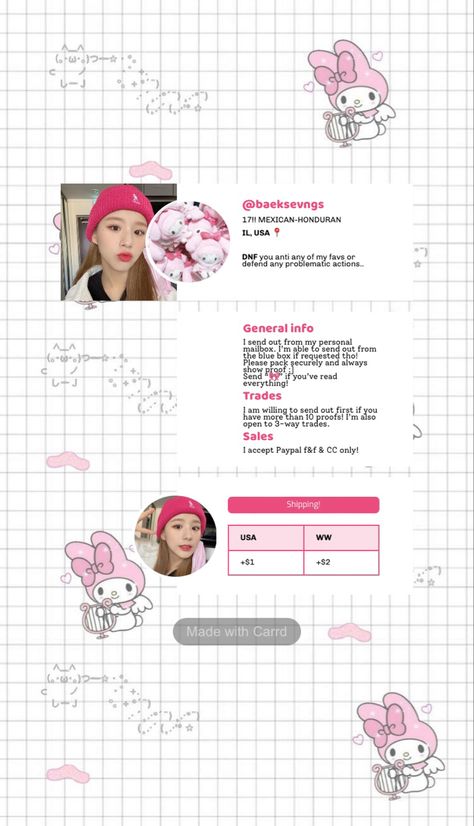 Kpop Trading Info Template, Kpop Trading Templates, Info Template Kpop, Kpop Trading, Kpop Carrd Templates, Carrd Inspo Template Cute, Carrd Co Theme Pink, Carrd Inspo Kpop Trading, Kpop Carrd Inspo Simple