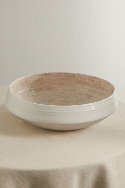 Brunello Cucinelli - Large Glazed Ceramic Bowl - Neutrals Ceramic Punch Bowl, Rustic Pottery Bowls, Throwing Ceramics Pottery Wheel, Large Ceramic Bowls, Ceramic Fruit Bowl Handmade, Handmade Bowls Pottery, Large Ceramic Bowl, Wedding Ceramics, Wheel Ceramics