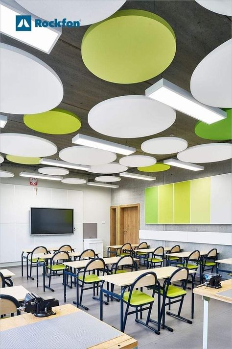 Interesting School Design, Classroom Interior Design Modern, School Lighting Design, Modern School Interior Design, Modern School Design Interiors, Class Design School, Primary School Interior Design, Primary School Interior, Modern School Interior