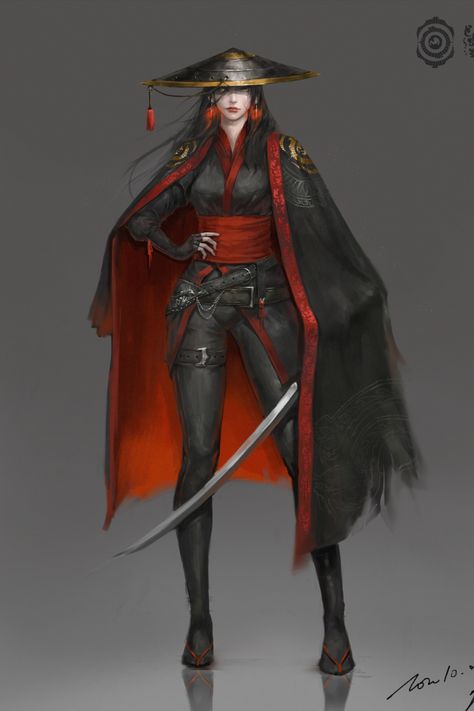 Female Samari, Anime Samurai Woman, Female Japanese Warrior, Japanese Warrior Woman, Female Samurai Character Art, Female Swordsman, Samurai Clothing, Ninja Outfit, Female Samurai