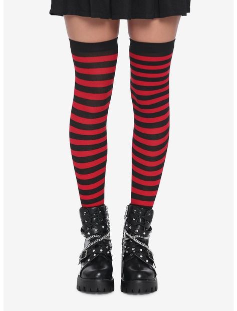 Gloves Aesthetic, Ghoulia Yelps, Striped Gloves, Knee Highs, Black Fishnets, Black Socks, Socks And Tights, Knee High Socks, Sweaters And Jeans