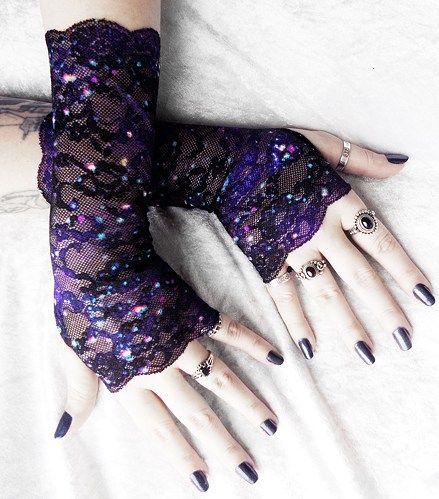 Nebula Rising Gloves Neon Galaxy, Fingerless Gloves Black, Betsy Braddock, Purple Gloves, Lace Fingerless Gloves, Cute Animal Quotes, Purple Neon, Raven Queen, Lace Gloves