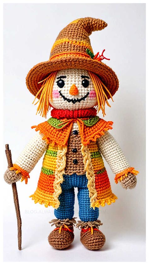 Amigurumi Scarecrow Doll for Halloween Crochet Free Pattern Crochet Amigurumi Halloween, Crochet Scarecrow Pattern Free, Christmas Free Crochet Patterns, Amigurumi Halloween Free Pattern, Free Crochet Patterns To Print, Free Crochet Halloween Patterns, Amigurumi Scarecrow, Halloween Amigurumi Free Pattern, Crochet Halloween Decorations