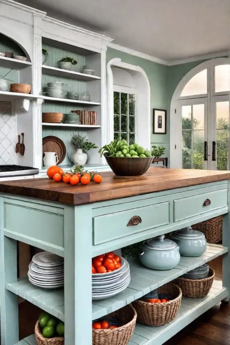 Kitchen Island Made From Antique Buffet, Build Your Own Kitchen Island, Kitchen Island Remodel Ideas, Kitchen Island With Butcher Block, Island With Butcher Block Top, Homemade Kitchen Island, Build Your Own Kitchen, Kitchen Island With Butcher Block Top, Kitchen Prep Table