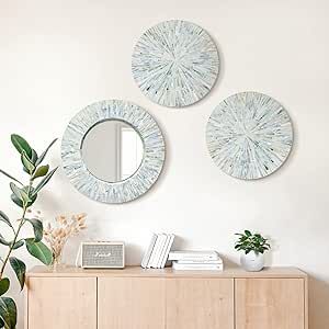 Coastal Living Rooms Ideas, Mother Of Pearl Mirror, Gold Metal Wall Art, Beach Wall Hanging, Holiday Hotel, Flooring Trends, Coastal Living Rooms, Beach Wall Decor, Coastal Bedroom