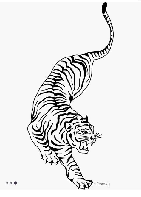 Wu Tang Tattoo, Tiger Outline, Tiger Sticker, Full Tattoo, Tiger Tattoo Design, Pencil Portrait Drawing, Tiger Drawing, Tiger Art, Baby Tattoos