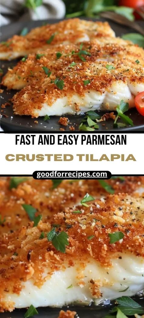 Fast and Easy Parmesan Crusted Tilapia Recipe Tilapia Fillet Recipe, Best Tilapia Recipe, Baked Tilapia Fillets, Best Chicken Spaghetti Recipe, Tilapia Dinner, Tilapia Recipes Easy, Baked Tilapia Recipes, Parmesan Crusted Tilapia, Breadcrumb Topping