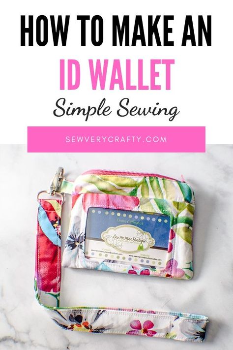 Diy Id Wallet, Wallet Pattern Free, Wallet Diy, Craft Spaces, Wallet Sewing Pattern, Sew Wallet, Lanyard Wallet, Bags Sewing, Pouch Diy