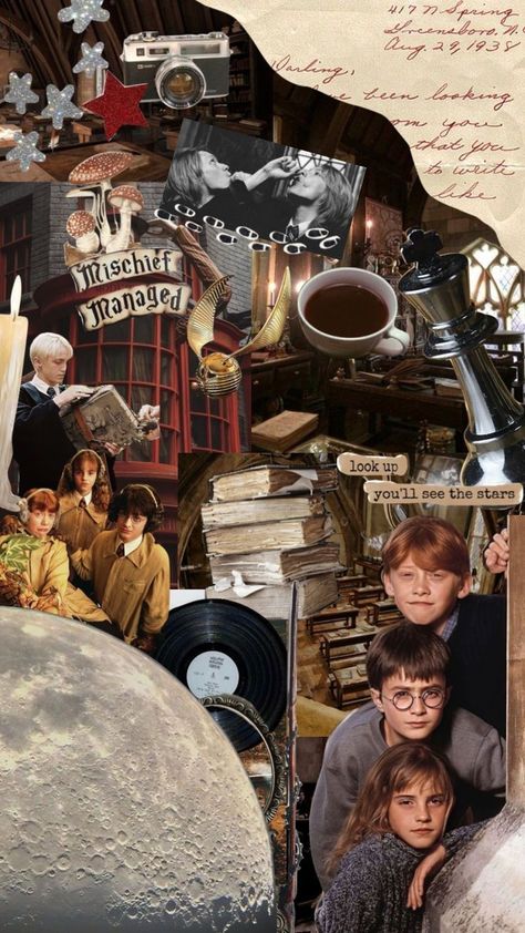 Harry Potter Shuffle, Harry Potter Wallpaper Harry Potter Wallpaper Aesthetic, Harry Potter Aesthetic Collage, Movie Aesthetic Collage, Movie Collage Wallpaper, Movies Aesthetic Wallpaper, Hogwarts Moodboard, Hogwarts Collage, Movie Wallpapers Aesthetic