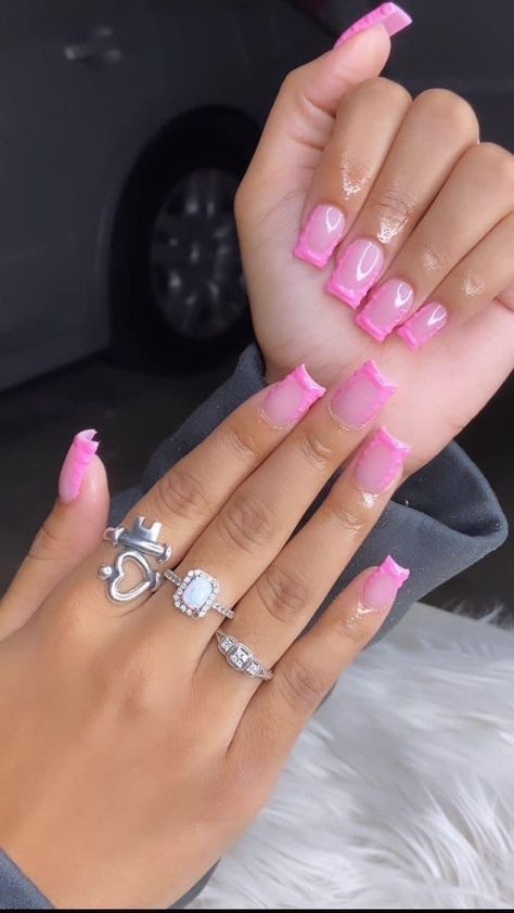 Baddie Nails Instagram Short, Cute Short Nail Sets Pink, Cute Pink Nails Short, Pink Short Acrylic Nails, Dope Nail Designs Short, Short Acrylic Nails Pink, Short Pink Nails, Cute Pink Nails, Blue Acrylic Nails