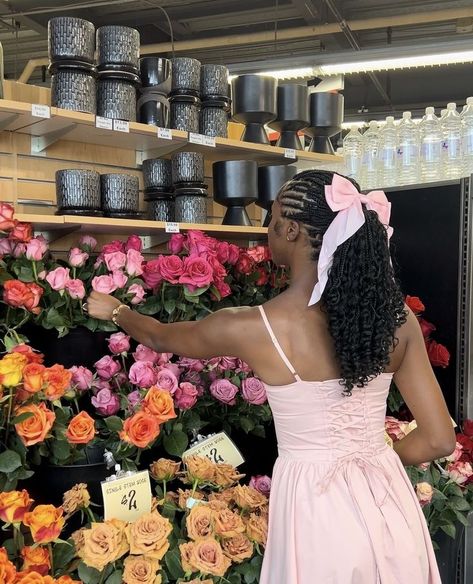 black feminity pink bows in braids 21 Candles, Femininity Aesthetic, Black Princess, Soft Girl Aesthetic, Black Femininity, Princess Aesthetic, Jairzinho, Feminine Aesthetic, Divine Feminine