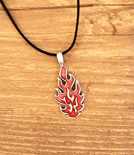 Flame Necklace, Fire Pendant, Fire Necklace, Mens Leather Necklace, Shiny Things, Mens Pendant, Mens Leather, Leather Necklace, Men Necklace