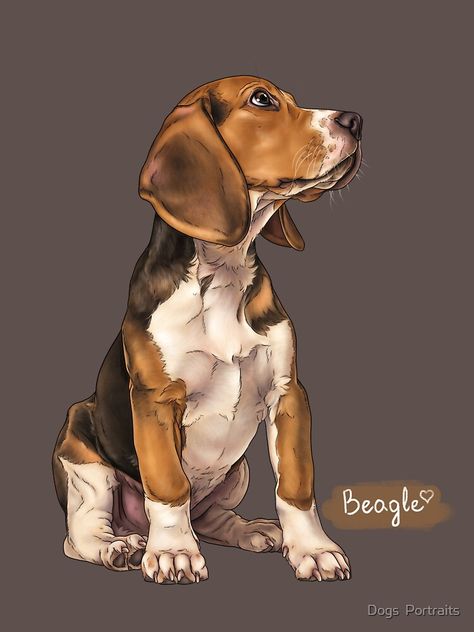 Cartoon Beagle Drawing, Beagle Cartoon, Beagle Drawing, Beagle Illustration, Painting Clipart, Dogs Watercolor, Dog Portraits Illustration, Watercolor Dogs, Dog Design Art