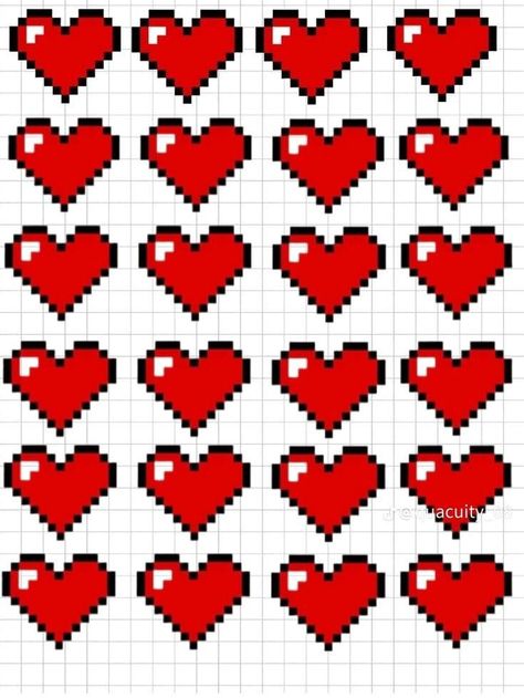 Carta Minecraft, Minecraft Heart, Pixel Heart, Heart Printable, Cute Diy Room Decor, Diy Wall Art Decor, Heart Template, Minecraft Pixel Art, Diy Crafts To Do