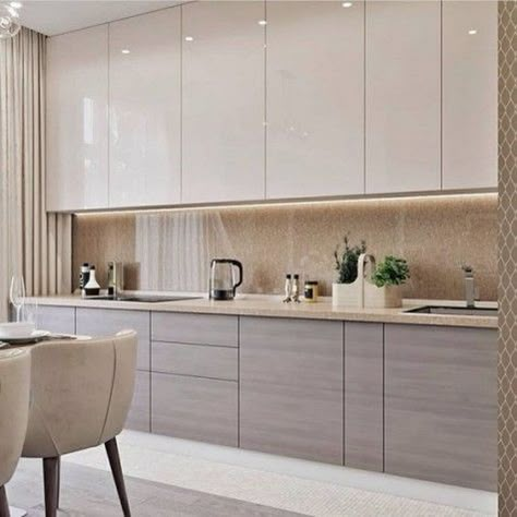 Kabinet Dapur, Modern Kitchen Cabinet Design, Modular Kitchen Design, Modern Kitchen Interiors, Kitchen Decor Modern, Modern Kitchen Cabinets, Kitchen Farmhouse, Luxury Kitchen Design, Kitchen Room Design