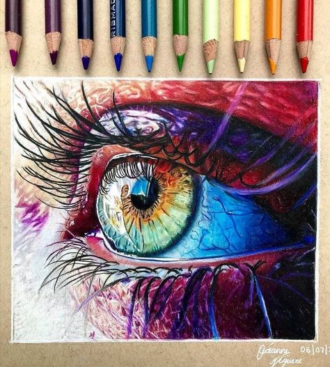 Colored Pencil Artwork Ideas, Prismacolor Art, Eyes Artwork, Colored Pencil Artwork, Art Drawings Sketches Creative, Pencil Art Drawings, Color Pencil Art, Realistic Art, Art And Illustration