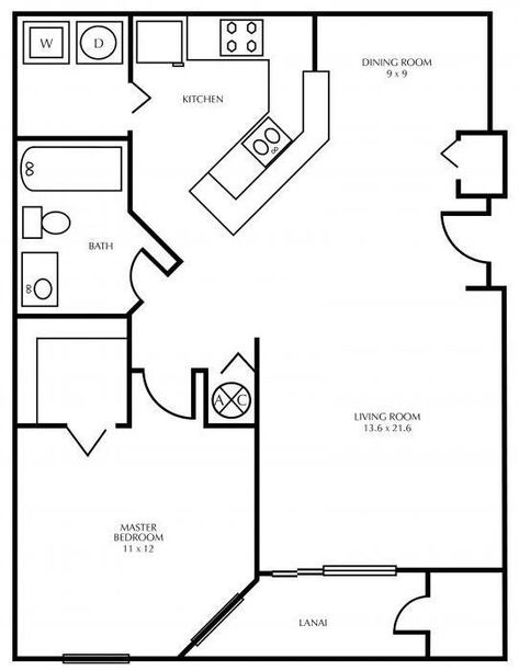 Tiny Home Floorplan, One Bedroom House Plans, Granny Pods, One Bedroom House, Granny Pod, Small Floor Plans, Backyard Cottage, Small Tiny House, Cottage Floor Plans