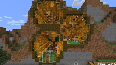 Minecraft Building Ideas Beehive, Beehive House Minecraft, Honeycomb House Minecraft, Honeycomb Minecraft, Minecraft Bee Hive Build, Beehive Minecraft Ideas, Minecraft Honeycomb Build, Minecraft Beehive Ideas, Bee Hive Minecraft