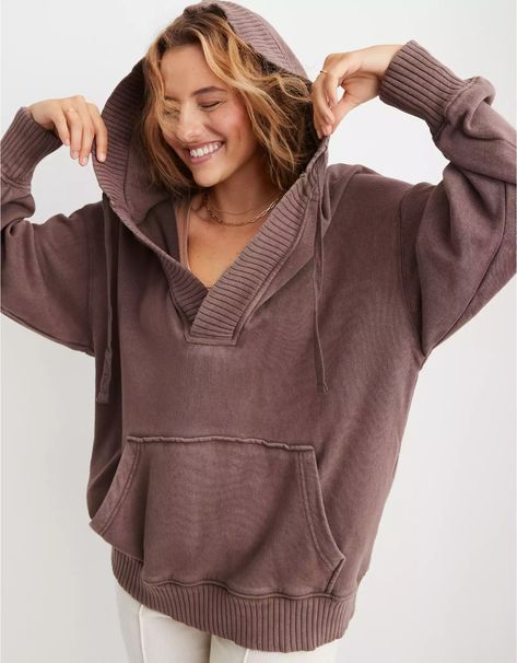 Henley Hoodie, Oversized Pullover Sweaters, Taupe Sweater, Down To Earth, Neck Hoodie, Brown Sweater, Mens Outfitters, Fitted Sweater, Brown Fashion