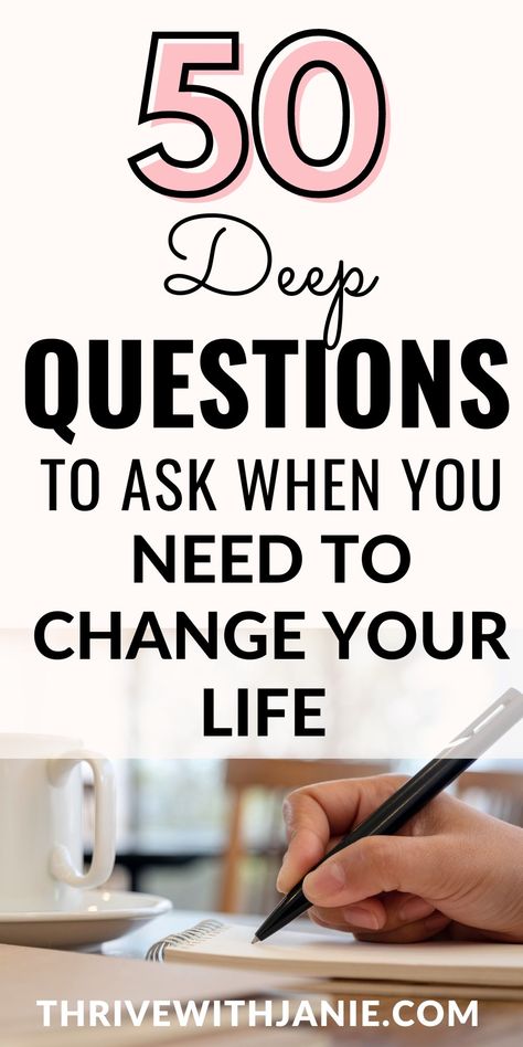 Change you life questions to ask 50 Deep Questions, Life Changing Questions, List Of Questions For Journaling, Life Audit Questions, Changing Your Life, Deep Questions To Ask Yourself To Change Your Life Around, How To Restart Your Life, 50 Books To Change Your Life, How To Change Your Life