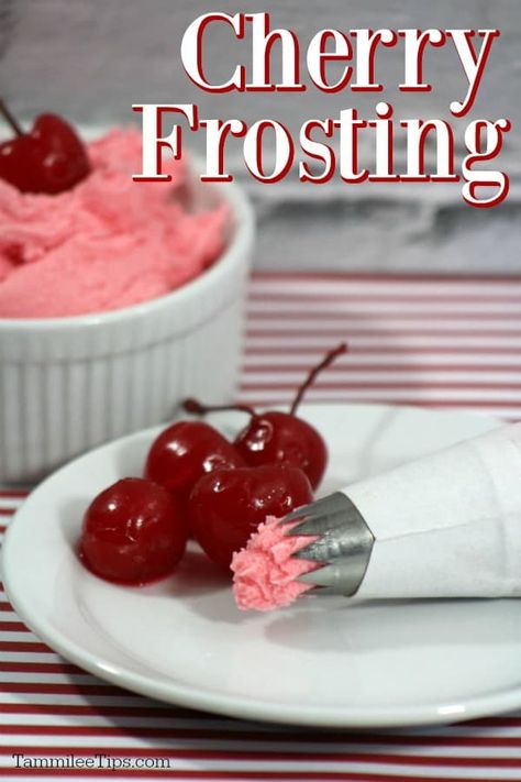 How to make a quick and easy Cherry Frosting Recipe! Perfect for cupcakes or sweet treats. You will not believe how easy this frosting is to make Cherry Frosting Recipe, Cherry Icing, Chocolate Cherry Cupcakes, Cherry Frosting, Icing Recipes, House Tips, Cherry Candy, Cherry Recipes, Frosting Recipe