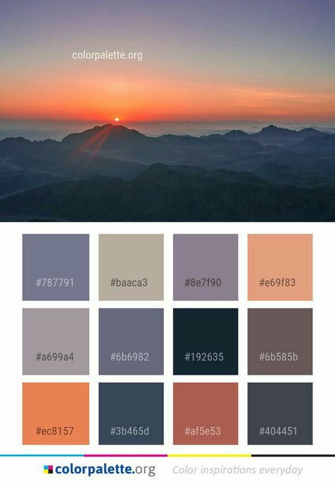 Dawn Color Palette, Sky Sunrise, Colors Inspiration, Grey Palette, Paint Color Schemes, Dawn And Dusk, Paint Swatches, Paint Palette, Website Inspiration