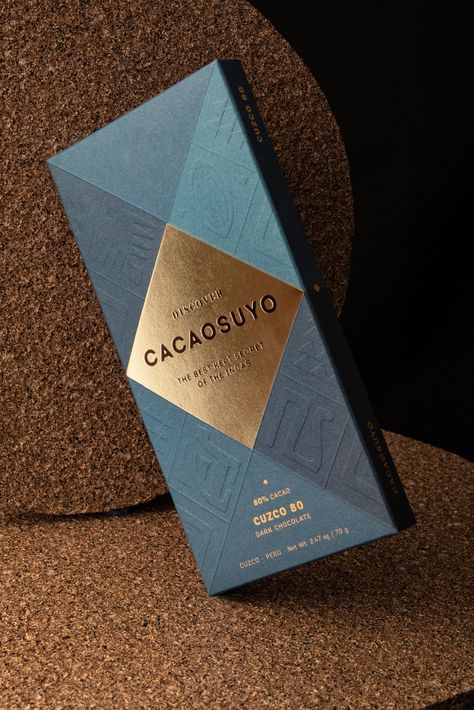 Cacaosuyo's Inca Inspired Packaging Design Is Refined And Elevated | Dieline - Design, Branding & Packaging Inspiration Premium Packaging Luxury, Geometric Packaging Design, Luxury Packaging Design Boxes Creative, Chocolate Moodboard, Perfume Branding, Luxury Box Design, Perfume Boxes, Foil Packs, Chocolate Packaging Design