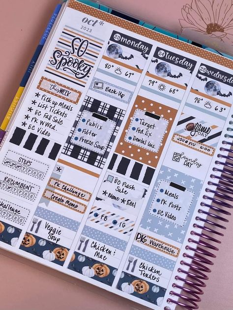 Happy Planner Organization, Happy Planner Monthly Layout Ideas, Happy Planner Ideas, Goal Aesthetic, Create 365 Happy Planner, Planner Monthly Layout, Scrapbook Planning, Journals Diy, Life Planner Organization