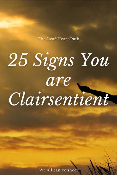 Clairsentience is the psychic sense known as “clear feeling.” Clairsentients sense physiological reactions in the body in addition to experiencing emotions in response to an outside and unseen stimulus. Here are signs that you're clairsentient: 1.You identify as sensitive. 2.You are observant. 3. People spill the tea. 4. You have an open mind. 5. You attract some unsavory characters (living or dead). 6. You’re tired/sick. 7. You fall in love w/everyone. Sound familiar? Click for 18 more signs! Clairsentient Empath, Clairsentience Signs, Signs Of Emotional Unavailability, Clairaudience Signs, Physical Intellectual Emotional Spiritual, Clairaudient Psychic Abilities, Psychic Development, Psychic Abilities, Psychic