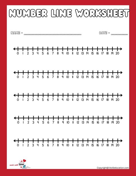 Number Line Fractions Worksheet 1-20 | FREE Download Numberline Printable Free 1-20, Numberline Printable Free, Number Line Printable Free, Fraction Number Line, Number Line Worksheet, Printable Number Line, Abc Order Worksheet, Fractions On A Number Line, Exponent Worksheets