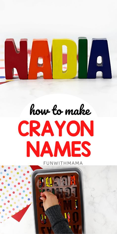 Crayon names are so much fun to make! What better way to reuse broken crayons than to create fun alphabet crayon names for everyone in the house? Crayon Names Diy, Kid Entrepreneurs Ideas, Crayon Names, Crayon Activities, Alphabet Crayons, Crayola Crafts, Crayon Letter, Making Crayons, Fun Alphabet